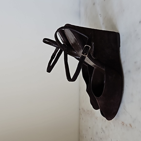 BALENCIAGA - silky soft rich chocolate brown suede sandals - Picture 3 of 7